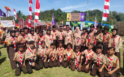 GERAKAN PRAMUKA, Gugus depan 06. 225 dan 06.226 Pangkalan SMP NEGERI I KWANDANG berhasil meraih juara 1 umum tingkat pengalang pada perkemahan tingkat ranting tahun 2023